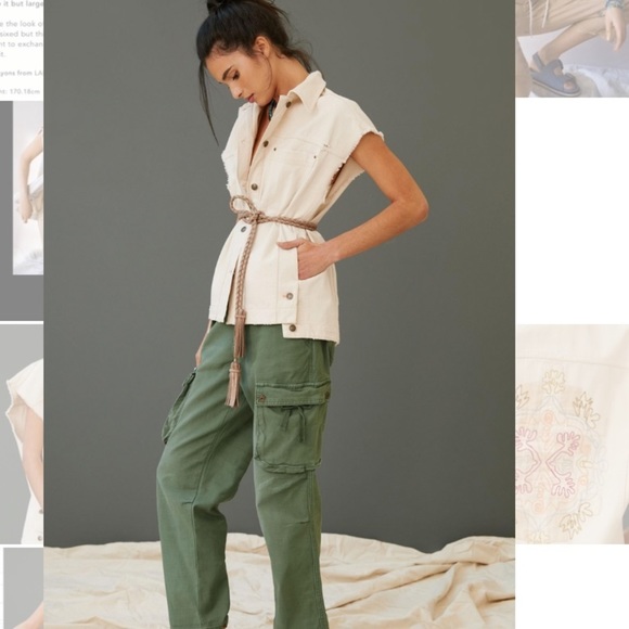 Anthropologie NWT Pilcro Embroidered Denim Vest Size M. - Picture 4 of 13